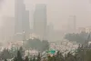Wildfire smoke obscures the view of the Seattle skyline in a view from the Jose Rizal Bridge in 2020.