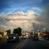 8:00 PM — This was the view from downtown Twisp of the column above Loup Loup and Finley Canyon.