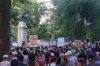 Oregonians gather outside the Multnomah County Justice Center to protest the June 2022 Supreme Court Decision to overturn