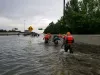 Texas National Guard soldiers arrive in Houston, Texas to aid citizens in heavily flooded areas from the storms of Hurricane