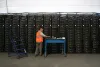 Chief Operating Officer Monty Stahl shows off the servers at the Merkle Standard cryptocurrency mining facility in Usk,