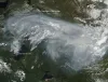 Smoke from the summer 2014 wildfires in Northwest Territories, Canada, as captured from space by NASA