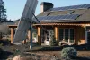 Rooftop solar panels at Naches Heights vineyard in Yakima, Wash.