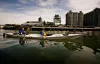 Kayakers in the Duwamish River, a toxic cleanup site impacted by budget cuts